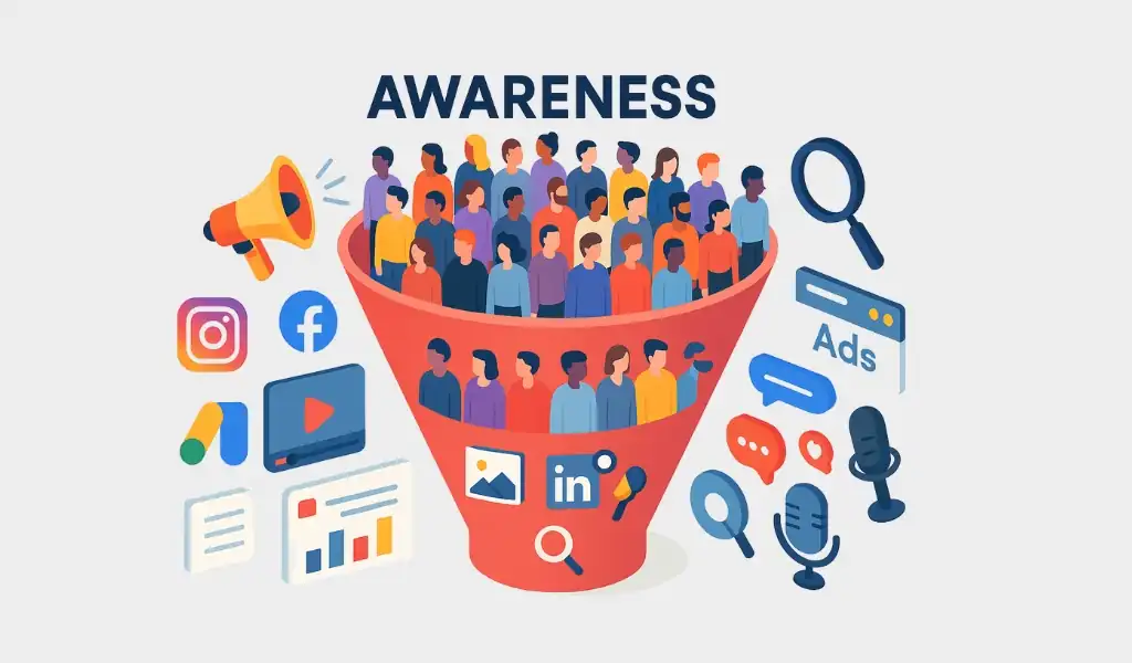 آگاهی (Awareness): اولین و مهمترین مرحله در قیف فروش