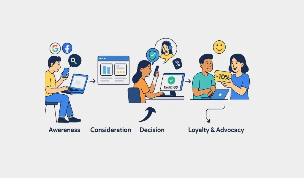 مراحل سفر مشتری (Customer Journey Stages)